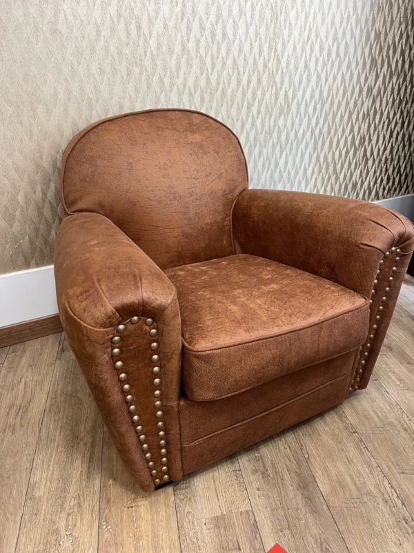 Fauteuil club en cuir végétal