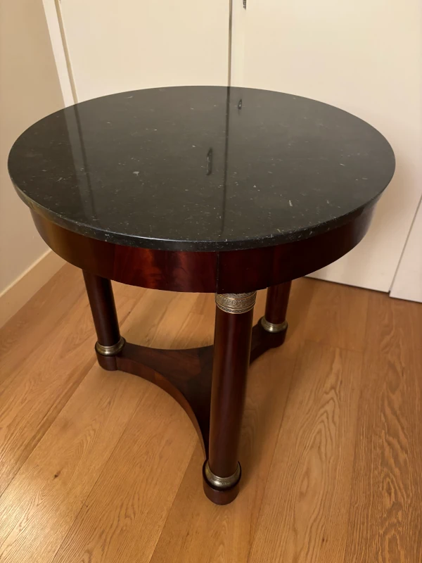 Table Empire plateau marbre